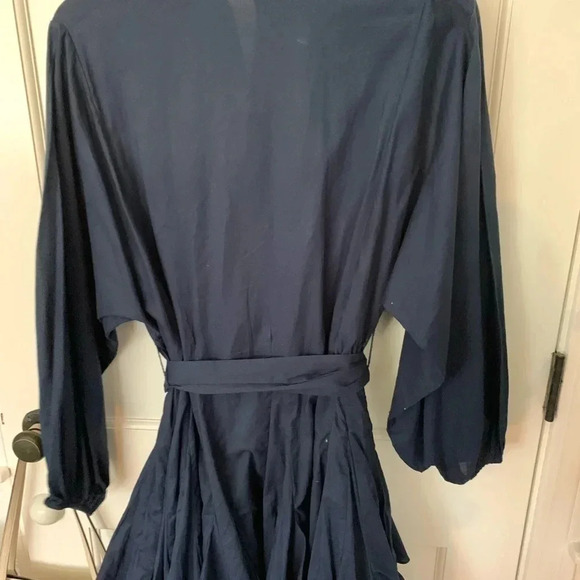 Rhode Emma A-Line Navy Crew Neck Mini Dress Size XS Jeweled Buttons - Picture 7 of 11